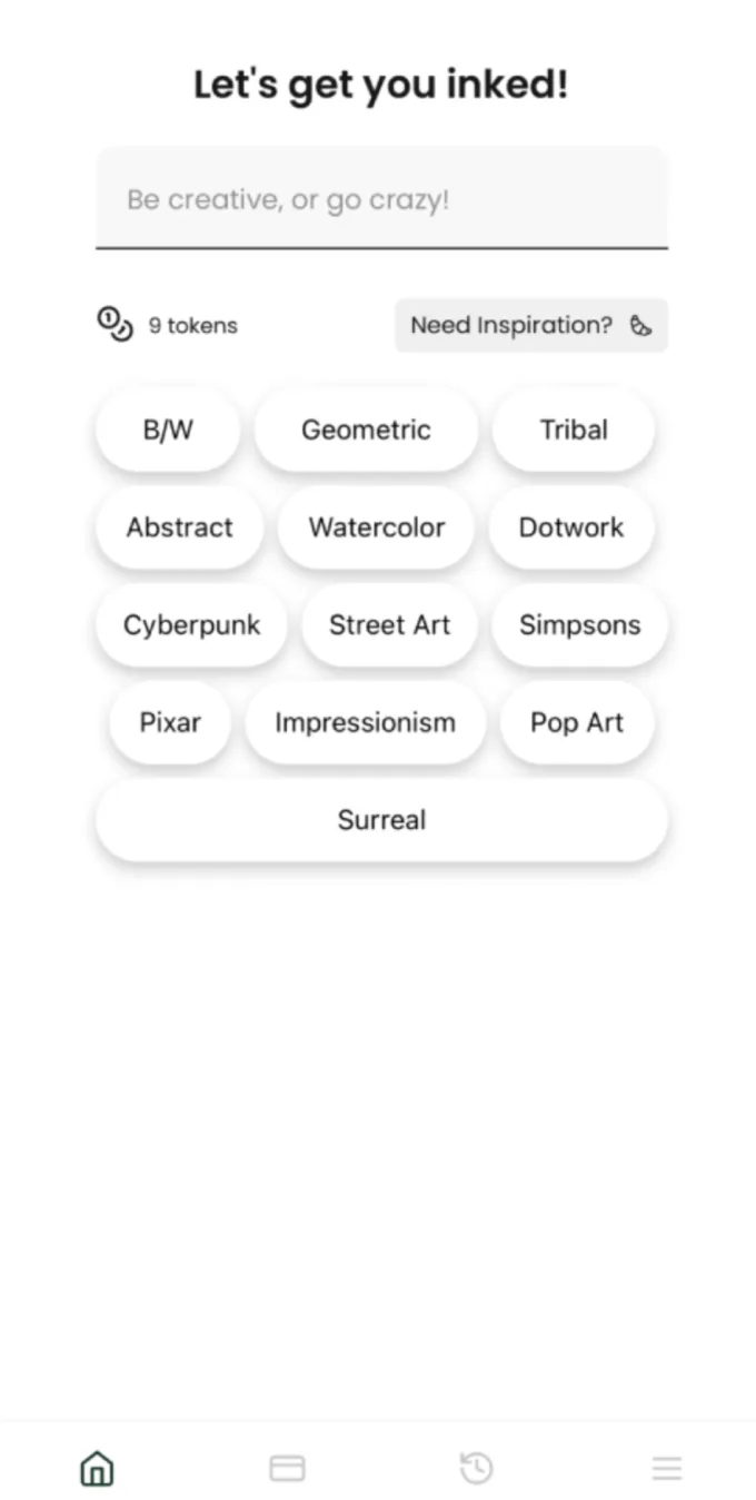Describing a tattoo idea and picking a style