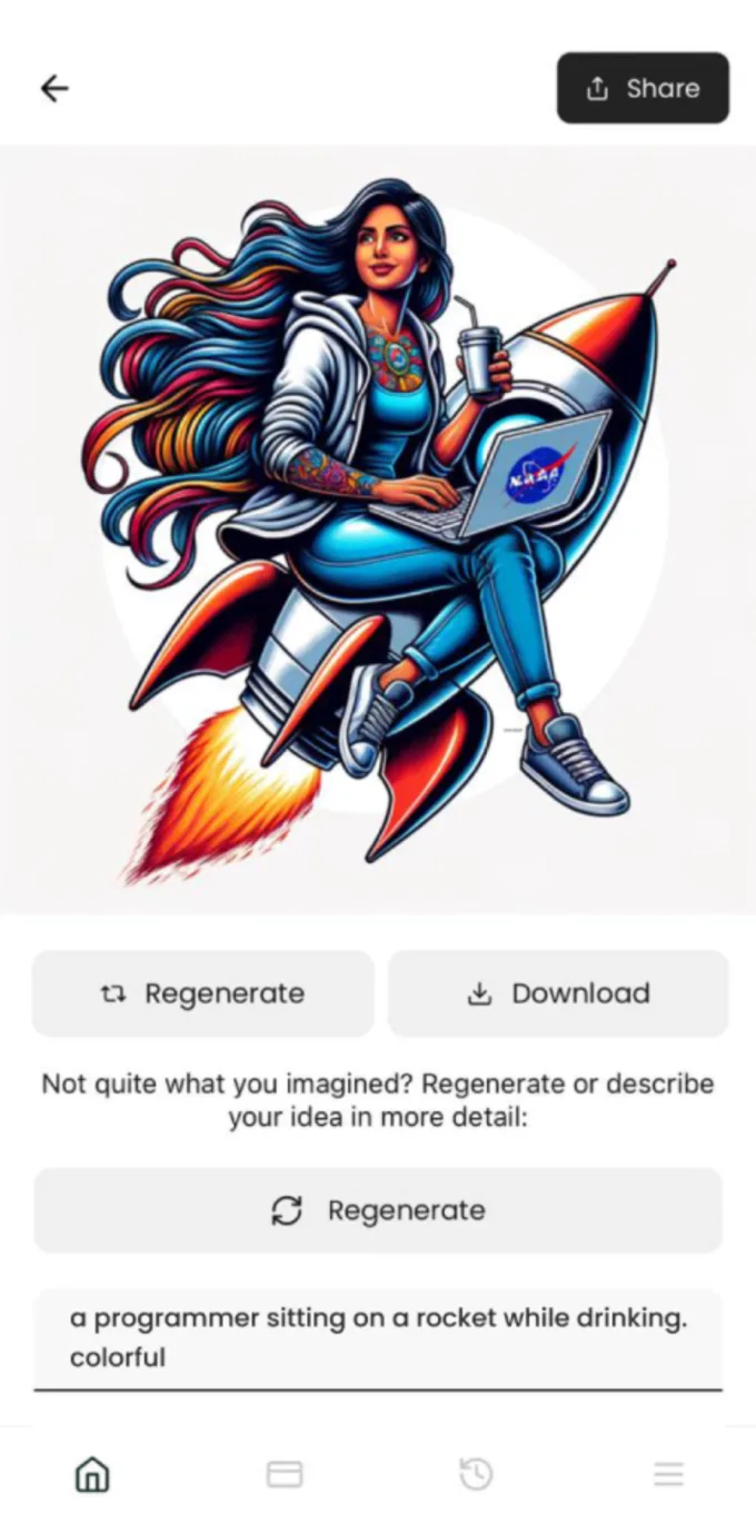A generated tattoo design, ready to share