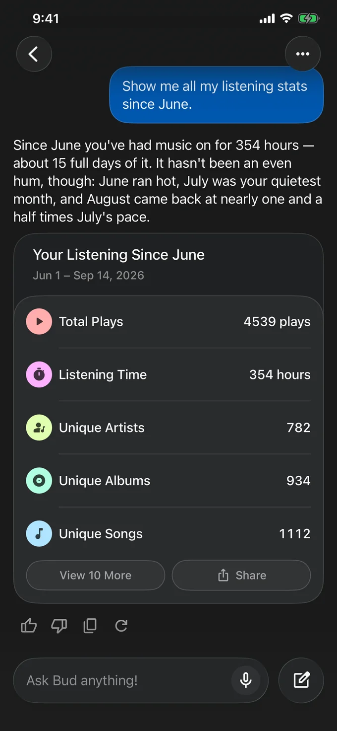 Musebud exploring your listening stats